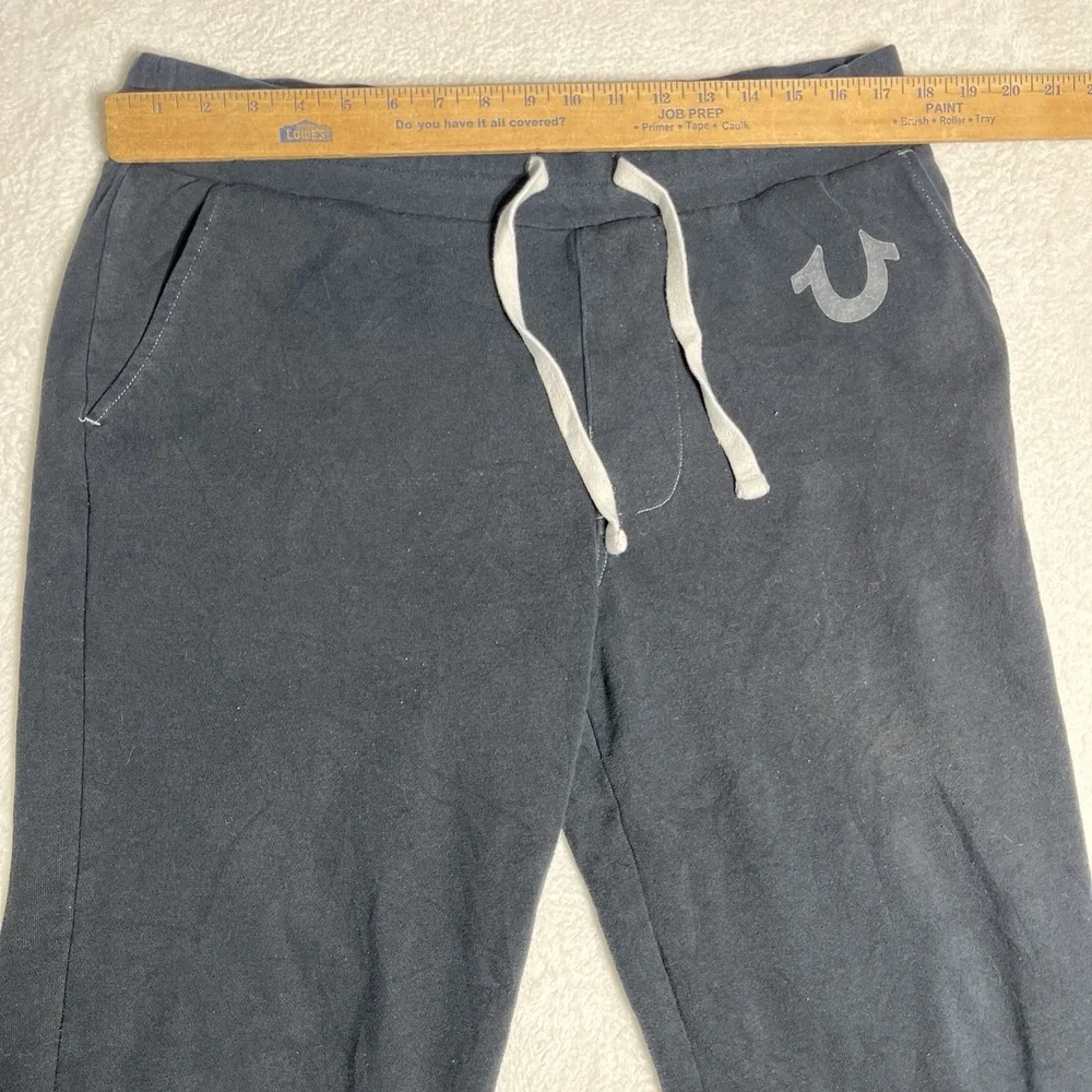 True Religion Classic Logo Jogger Sweatpants Mens Large BLACK ‎ Running Lounge